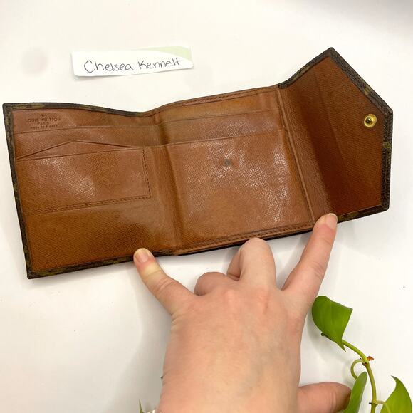 Louis Vuitton Bifold Vintage Square Elise Monogram Wallet Double Sided 0394 - Picture 9 of 12